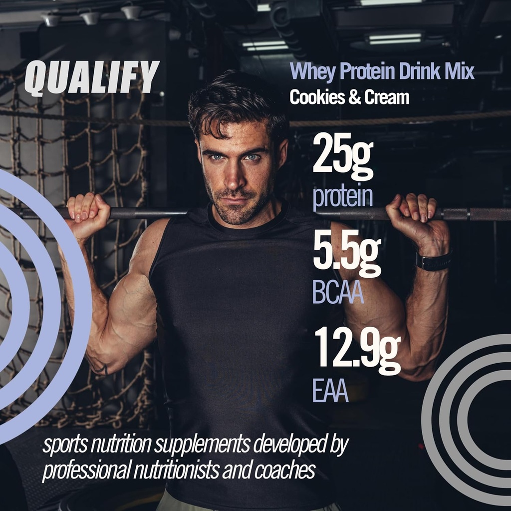 Cookies & Cream Protein Powder. 25g Protein Shake Powder for Post Workout Recovery, Smoothie & Baging. Gluten & Sugar Free, Highly Kosher, Aminosyrer (5.5g BCAA, 2.7g Leucine), 23 Servere