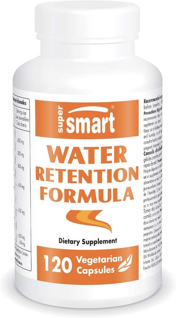 Supersmart - vand retention Formulering (Advanced Complex) - med Mælkebøtte, Guarana, Koffein, Betalains - Natural Lymphatic Drainage Support 124; Non-GMO & Gluten Free - 120 Vegetariske kapsler