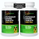 Kalium Jodide Tablets - 130mg Jod Tablets for radiation Exposure - 124; USA Made Nuclear Fallout Pills KI Pills YODO Naciente 120 Tablets (2 Pack)