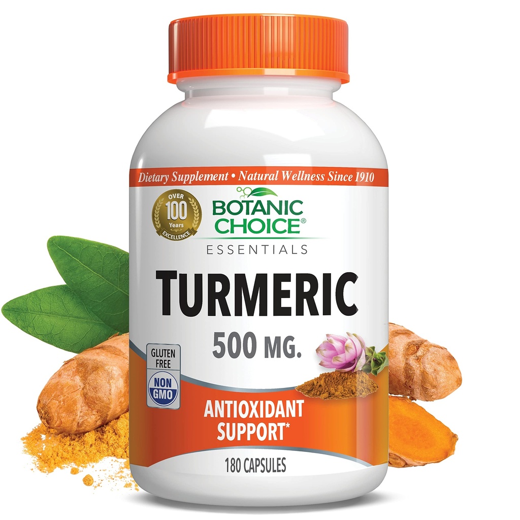 Botanic Choice Premium gurkemeje Antioxidant Support - Fælles sundhedstillæg for voksne - 180 Vege kapsler (500 mg hver)