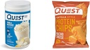 Quest Vanilla Milkshake Protein Powder, 24g Protein, 1,6lb + Quest Nacho Cheese Tortilla Style Protein Chips, 18g Protein, Pack of 12