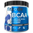Fitcode Ultra Premium BCAA med 5G af Pure BCAA med Proven 2: 1: 1 Ratio af Aminosyrer til at hjælpe med at Post Workout Inddrivelse, Lean Muscle Growth, Endurance, 30 Servering (Blue Raz)