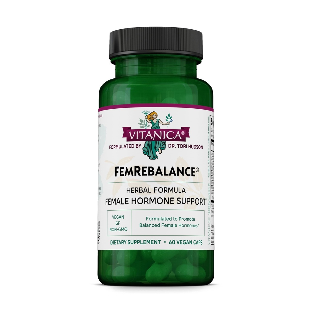 Vitanica FemRebalance, Hormonbalance Støtte til kvinder, Vegan, 60 kapsler