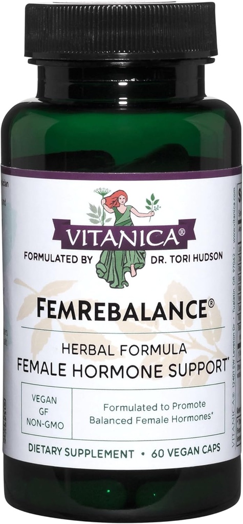 Vitanica FemRebalance, Hormonbalance Støtte til kvinder, Vegan, 60 kapsler