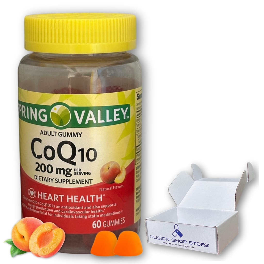 FUSION SHOP OPBEVARING Smart valg, meningsfyldt liv! Coq10 200mg Gummies- Coenzym supplement for voksne 60 ct (pakning med 1 stk.)