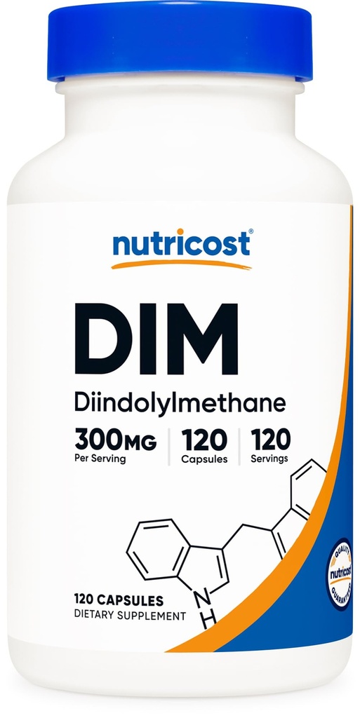 Nutricost DIM (Diindolylmethan) Plus BioPerine 300mg, 120 Vegetariske kapsler - Op til 4 måneders forsyning, Max Strength DIM supplement