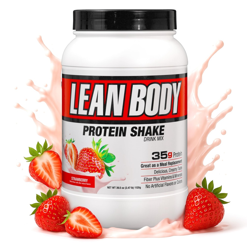 Labrada Nutrition Lean Body Hi- Protein Shake, Strawberry, 2.47-Pound Tub Strawberry EMBALLAGE MAJ VARY