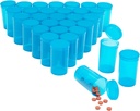 Juvale 30 Pack Tom Pop- Top Pill Flasker - 19 Dram Kapacitet - Blå plast - Caps for nem adgang - Medicin Containers & Vials med Caps - Squeeze- Open Travel Vials