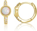 14K forgyldt 925 sterling sølv skabt hvid opal huggie Hoop øreringe