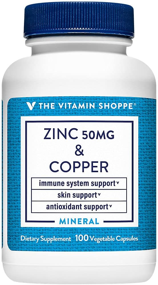 Zinc with Copper - Supports Immune Health - 50 MG (100 Vegetarian Capsules)