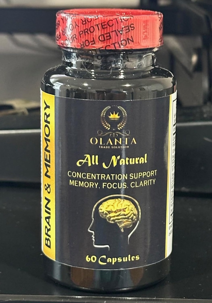 Hjerne og hukommelse kosttilskud - immunforsvar, supplement til støtte hukommelse og fokus med Ginkgo Biloba kosttilskud, understøtter hjerne funktion - 1 flaske 60 kapsler