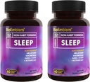 Bioemblem Natural Sleep Support for Voksen med Melatonin, Valerian Root, Suntheanin & Mere • 124; Sund søvn Supplement • 124; Urtepiller • 124; 60 kapsler, 2 pakker