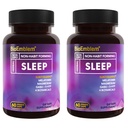 Bioemblem Natural Sleep Support for Voksen med Melatonin, Valerian Root, Suntheanin & Mere • 124; Sund søvn Supplement • 124; Urtepiller • 124; 60 kapsler, 2 pakker
