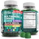 Sea Moss Gummies Yester124; Klinisk testet - Black Seed Oil Ashwagandha Elderberry Burdock Root Chlorella Manuka Honey - Vegansk Irish Sea Moss Gummy Vitamin for voksne børn Mænd Kvinder - Green Apple Flavor