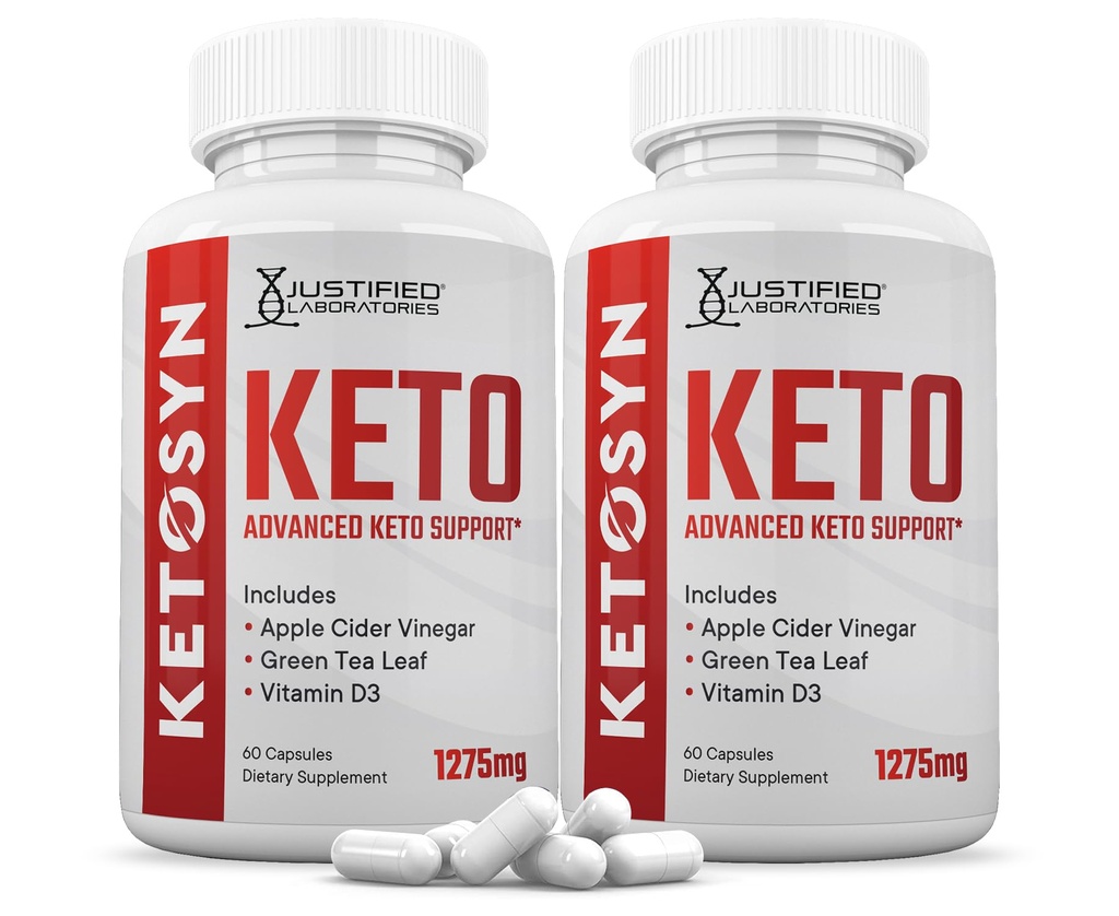(2 Pack) Ketosyn Keto ACV Pills 1275MG Keto Support Kapsel Alternativ til Keto ACV Gummies Formuleret med Apple Cider Vinagra Extra Virgin Olivenolie Powder Green Tea Leaf 120 Kapsler