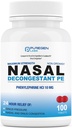 Puregen Labs Nasal Decongestant PE 100 Tablets Б124; Phenylephrin HCl 10 mg Tablets Б124; Maximum Strength124; Non Drowsy Nasal & Sinus Congestion Relief På grund af kulde eller allergi (1)