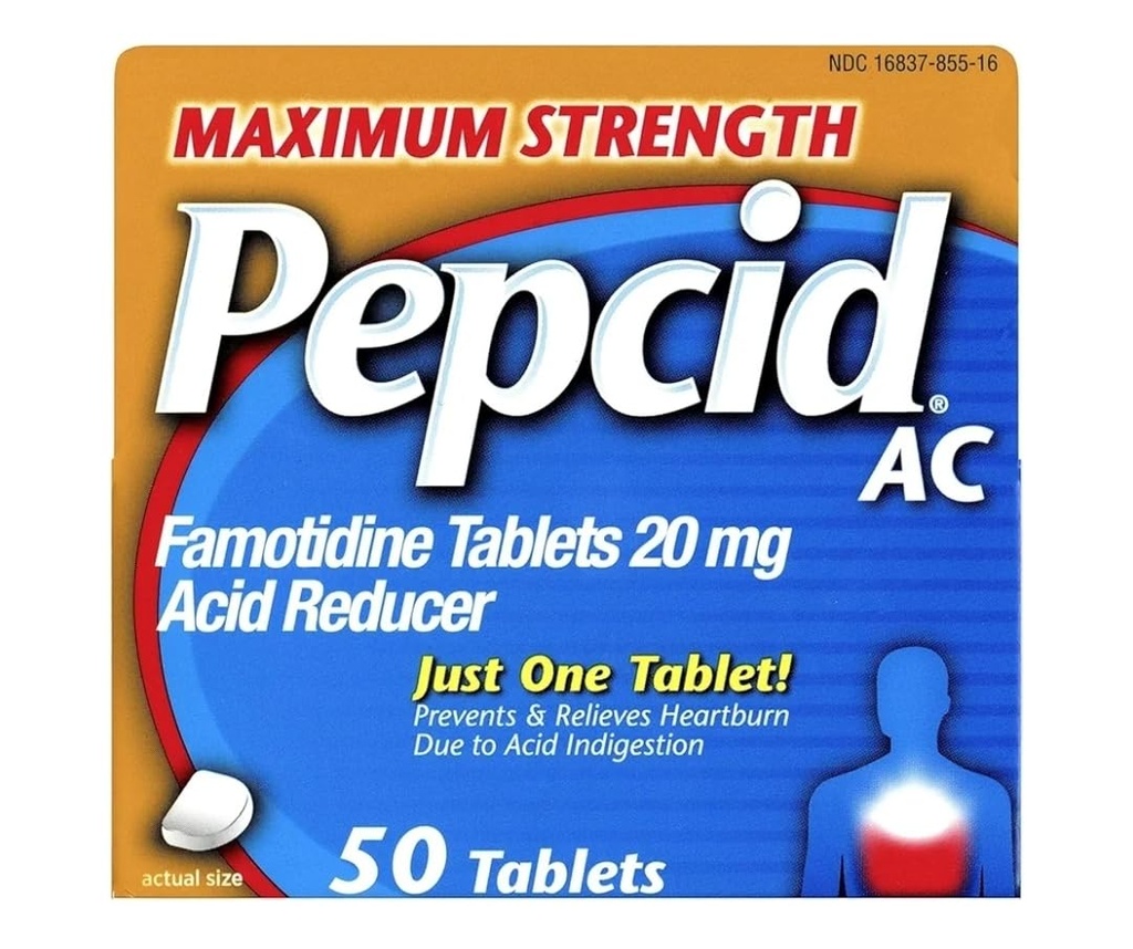 Pepcid AC Acid Reducer Maksimal styrke tabletter, 100- Tæl