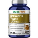 NusaPure Brewers Yeast 1000mg 200 Vegetar Caps (non-GMO, Vegan)