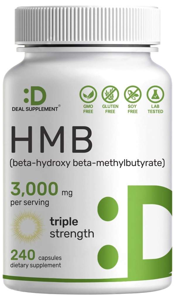 Ultra Strength HMB Kosttilskud 3,000mg Per Servering, 240 Capsules Measures 124; Tredjeparts Tested Measurement 124; Understøtter muskelvækst, retention & Lean Muscle Mass Measurement 124; Hurtig træning Inddrivelse