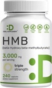 Ultra Strength HMB Supplements 3,000mg Per Serving, 240 Capsules | Third Party Tested | Supports Muscle Growth, Retention & Lean Muscle Mass | Fast Workout Recovery