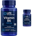 Life Extension Vitamin B6 250 mg, 100 Vegetariske Kapsler & Folate & Vitamin B12, Vegetariske Kapsler, Hvid, 90 Greve