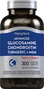 Piping Rock Glucosamin Chondroitin MSM Gurmerisk MSM 124; 300 Caplets124; Advanced Triple Strength Supplement 124; Non- GMO & Gluten Free