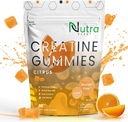 Creatin Monohydrat Gummies - 5g tyggetabletter Gummy til mænd og kvinder - Forøg styrke, Muscle Builder - Øger energi & fokus - Lav kalorie, Vegan & Gluten gratis