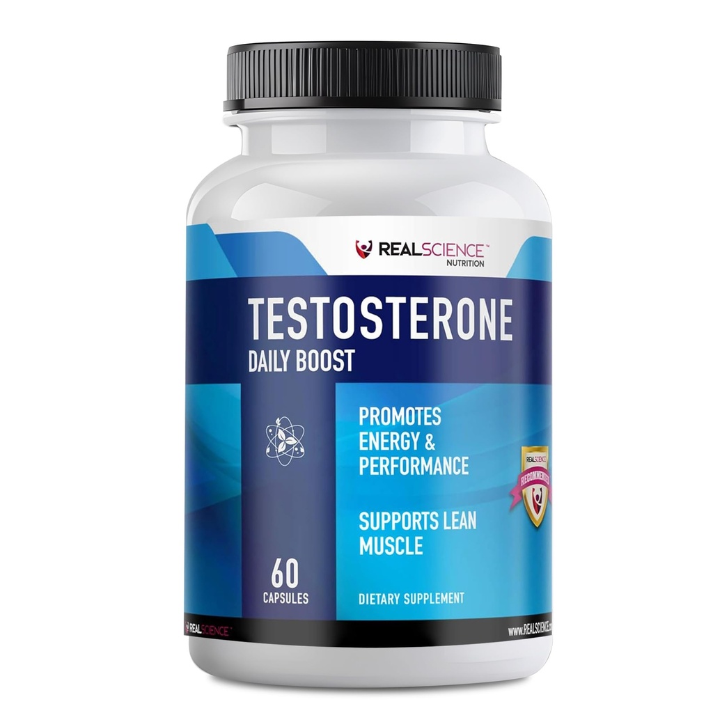 Daglig boost gratis testosteron booster for mænd - Stærkest supplement til muskelvækst, Bodybuilding & energi med 9 kraftfulde ingredienser - 60 kapsler
