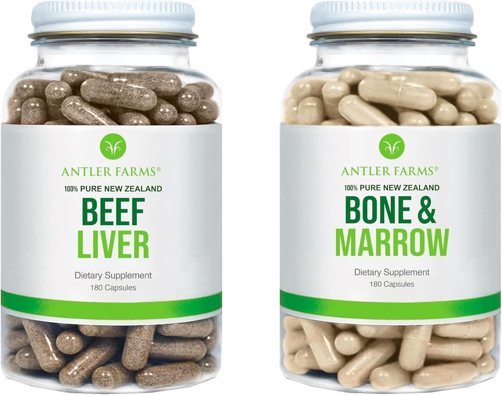 Antler Farms - 100% Pure New Zealand Oksekød Lever & Bone Marrow Bundle, kold forarbejdet supplement