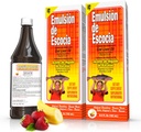 Emulsión de Escocia Cod Liver Oil Liquid Supplement med Vitaminer A, D, E & B1 - Natural Fish Oil Omega 3 for børn og voksne - lækker Strawberry Banana Flavor - 6.5 oz (2 - Pack)