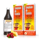 Emulsión de Escocia Cod Liver Oil Liquid Supplement med Vitaminer A, D, E & B1 - Natural Fish Oil Omega 3 for børn og voksne - lækker Strawberry Banana Flavor - 6.5 oz (2 - Pack)
