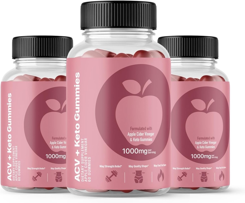 (3 Pack) Svelte ACV Gummies Advanced Formel, Svelte Gummies 1000mg, 180 Tæl