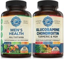 Herre Daily Multivitaminer & Advanced fælles støtte bundle (én flaske hver). Kollektivt støtter holistisk Wellness, Boosted Energy, og fælles sundhed. USA Made.
