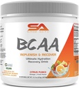 BCAA Powder Plus Glutamin og Electrolyte Powder til inddrivelse & Hydration - 30 Servere (Citrus Punch)