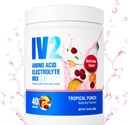 IV2 Premium Hydration Powder - Sugar- Free Electrolyte Mix + Aminosyrer & essentielle vitaminer I Vegan, Non- GMO, Gluten- Free, Coffein- Free (40 Servere)
