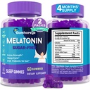 Melatonin Gummies 30mg til voksne - Maksimal styrke Melatonin Gummies til afslapning og lindring, Exogent Melatonin tillæg med FOS til immunforsvar, Gut sundhed og pH balance, Sukker Free -120 Tæller