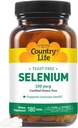 Country Life Selenium, Gær Free, Understøtter immunsundhed, 100 mcg, 180 tabletter, Gluten Free, Vegan, Halal