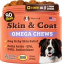 Natural Dog Company Skin & Coat Supplement for hunde - Omega 3 Salmon Oil, Biotin & E-vitamin Support Shiny Coat, Sund hud & Normal Shedding, fremmer komfort fra lejlighedsvis Itch, 90 Greve