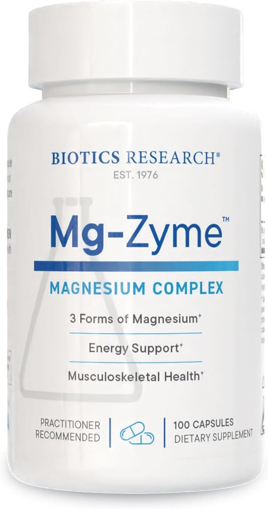 Biotics Research Mg-Zyme™ Triple Magnesium Complex 100 mg- Magnesium Glycinate, Gluconate, Aspartate Chelated Supplement, High Absorption, Support Sleep, Energy, Cardiovascular Health–100 Capsules