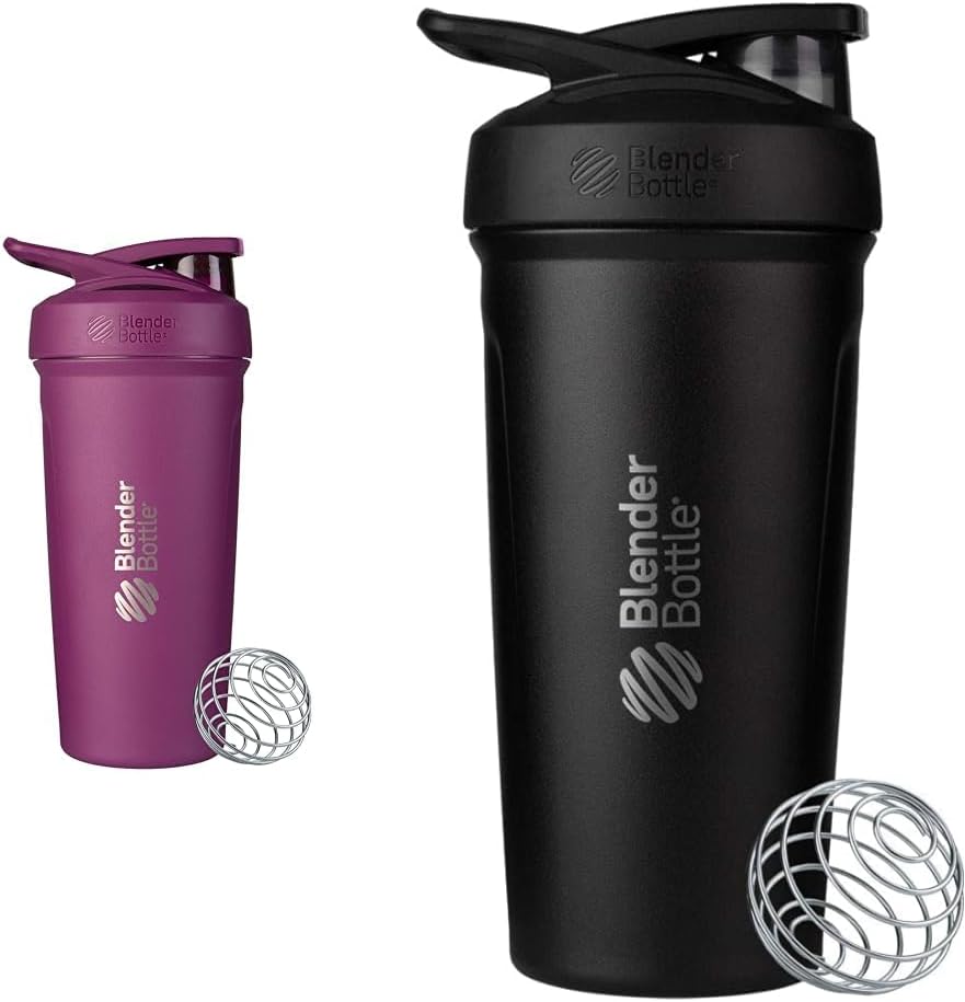 BlenderFlaske 24-Ounce rustfrit stål shaker cups med Wire Whisk, Plum og sort