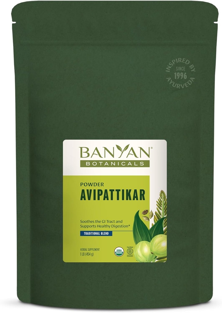 Banyan Botanicals Avipattikar Powder - Organic fordøjelse tillæg med ingefær, Cardamom & Vidanga - Understøtter sund mave syre balance * - 1 LB. - Ikke-GMO bæredygtigt sourced Vegan