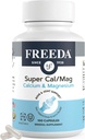 Freeda Super Cal / Mag - Kosher Vegan Bone Health Supplement - Understøtter Knoglestyrke, Nerve Funktion & Muskel Afslapning - Vegetarisk Calcium Magnesium Kapsler - Third-Party Testet - (100 Kapsler)