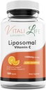 Vitali Life Liposomal C-vitamin, 1400 mg, 180 kapsler, Ultra High Absorption fra Ascorbic Acid, kraftfuld antioxidant, immunsystem support, Collagen Boosting for hud sundhed