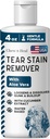 Chew + Heal Labs Pet Tear Stain Remover for hunde - 4 oz Vandbaseret hund øje vask & Cleaner - Opløser Gunk & Buildup - Aloe Vera & Cuckumber Extract