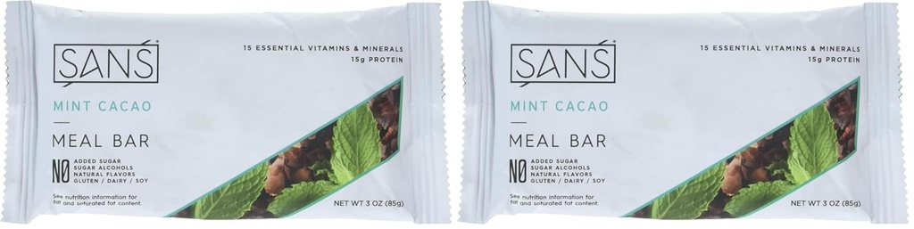 ANS Meal Bar Mint Cacao Meal Bar, 3 OZ (pakke med 2)