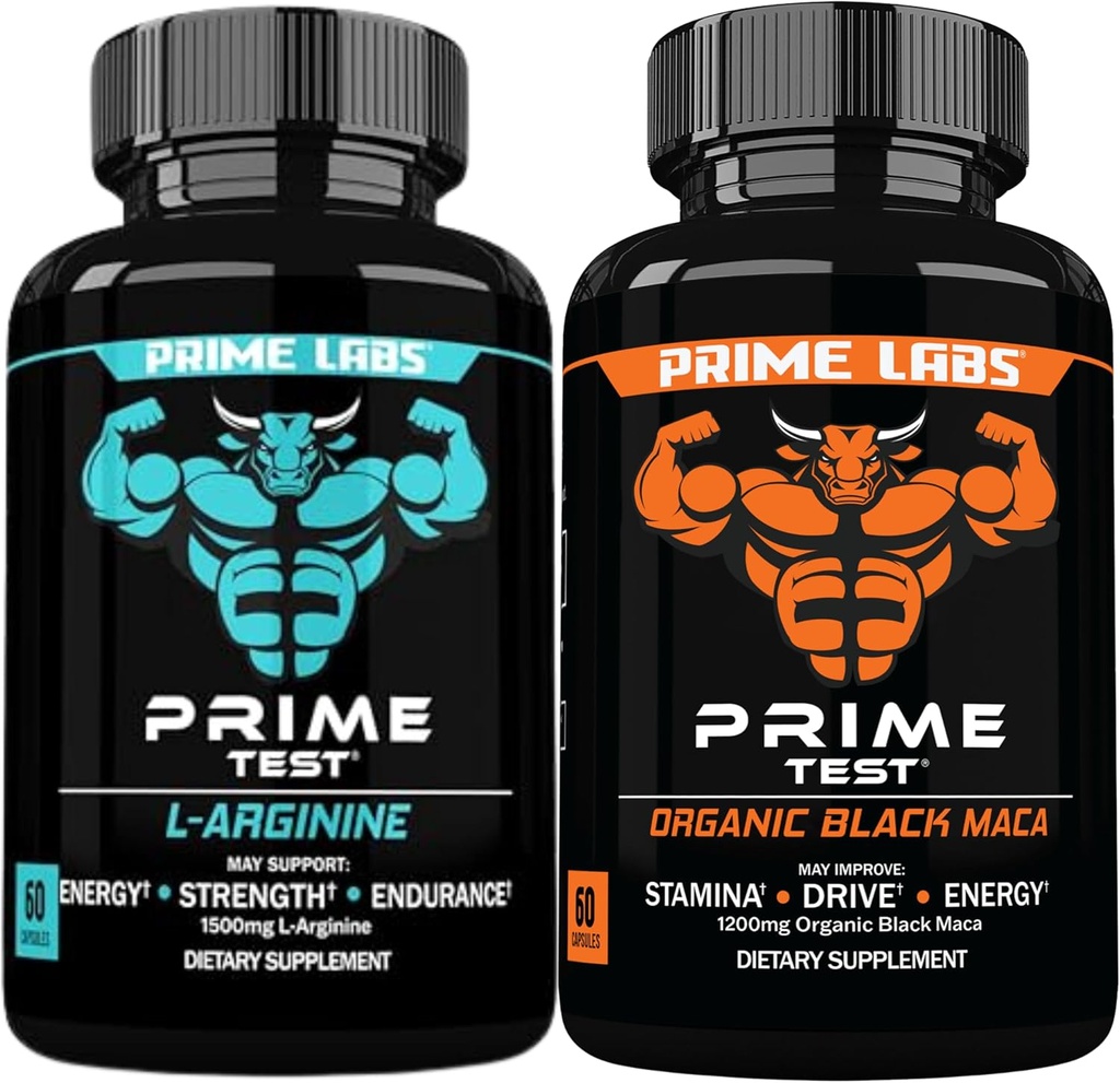 Prime Labs L Arginin (60 ct) + Organic Black Maca Capsules (60 ct)
