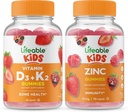 Lifeable Vitamin D3 + Vitamin K2 Kids + Zink Kids, Gummies Bundle - Great Tasting, Vitamin Supplement, Gluten Free, GMO fri, Chewable Gummy