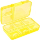 Pill Organizer, Bærbar Pill Case, 9 rum Fugtighed- Bevis Rejsepille Case for Vitaminer, Medicin, Fiskeolie, Kosttilskud, Pill Dispenser (gul)