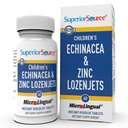 Superior Source Children 's Echinacea & Zink Lozenjets - Urteimmunsupport til børn - Non-GMO & Gluten- Free - Pebermynte - 60 microLingual Opløselige tabletter
