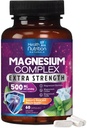 Magnesium Complex 500mg per Serving - Max Absorption Magnesium Powder Capsules for Muscle, Nerve, Bone and Heart Health Support, High Absorption Citrate Complex, Gluten Free, Non-GMO - 60 Capsules